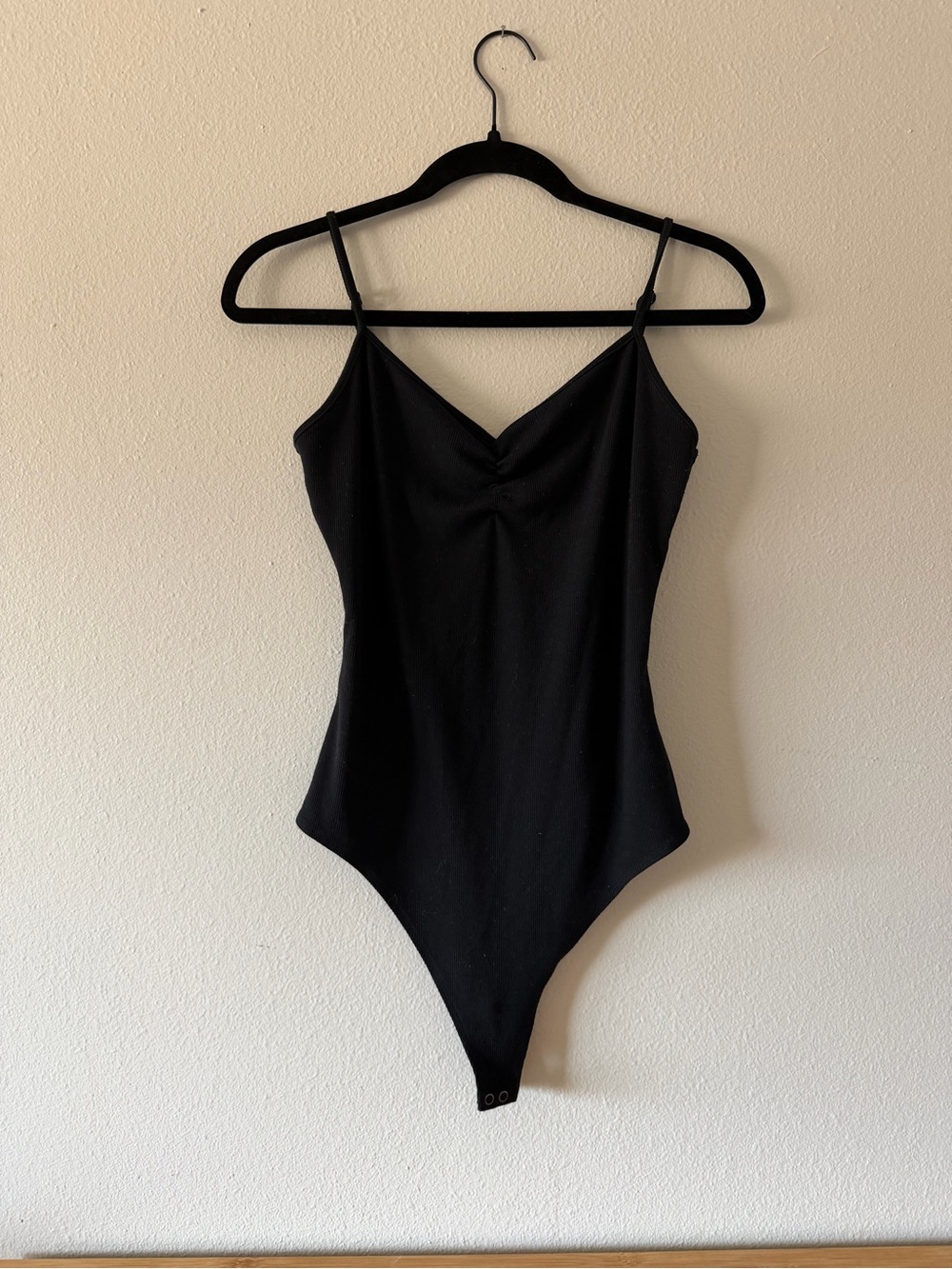 AE Black Ribbed Cami Bodysuit